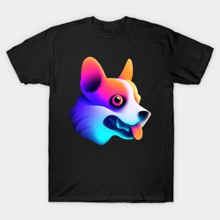 Corgi Cyberpunk Halloween Synthwave Spooky T-Shirt